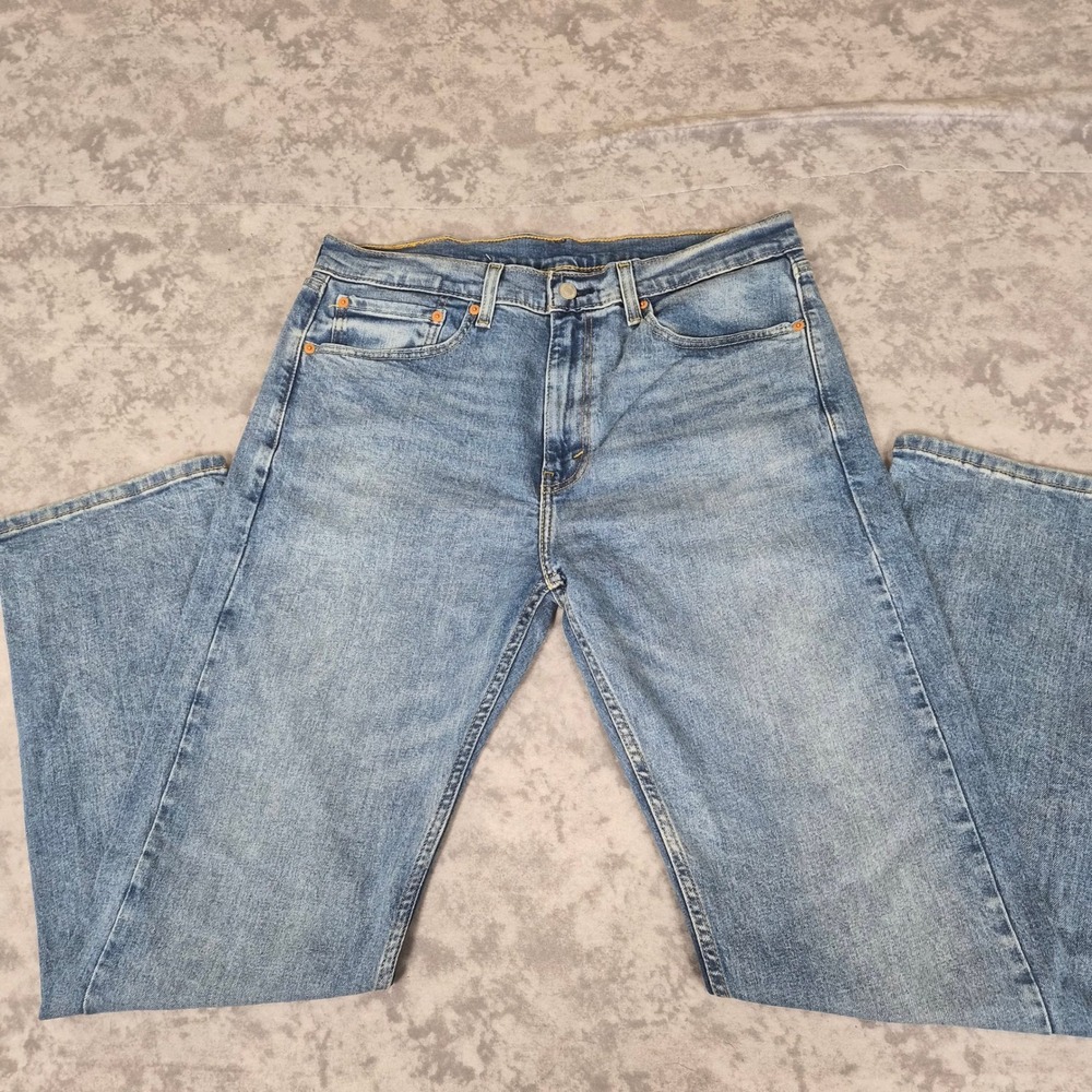 Levi's 505 Straight Leg Jeans Mens 34x32 Medium Wash Streetwear Skater Faded